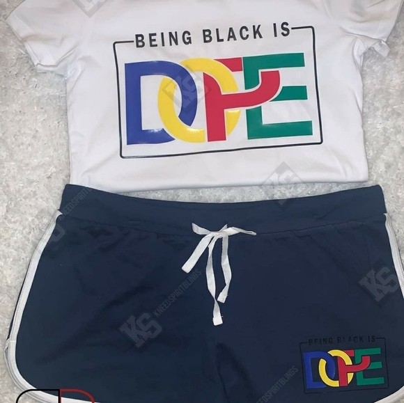 Next Level Apparel Tops - Being Black is Dope 2 Piece Set